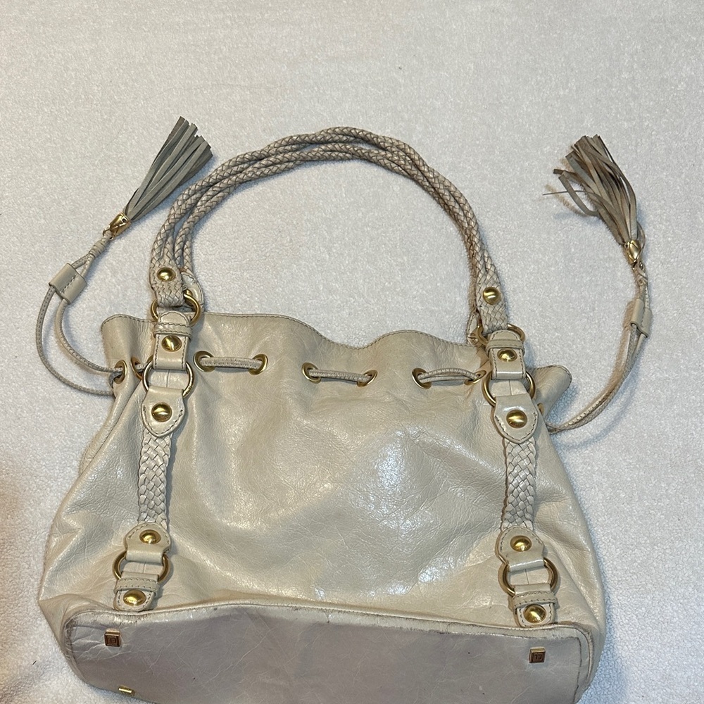 Elliott Lucca Cream Shoulder Bag with Gold Accents - Picture 3 of 6